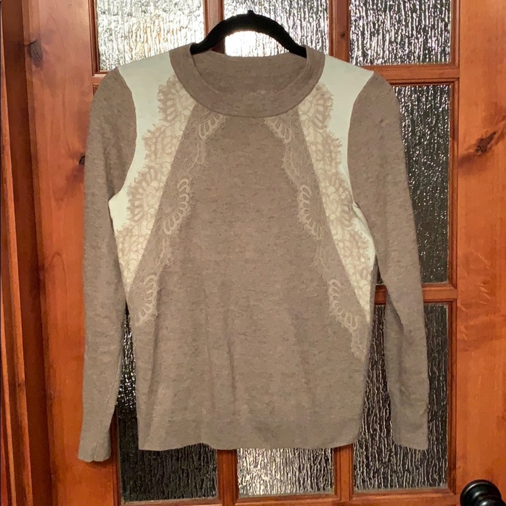 J Crew lace & wool sweater